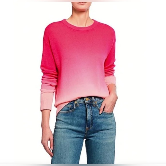 Alice+Olivia Dip-Dye-Cashmere-Blend-Pink Sweater Size M - Picture 3 of 5